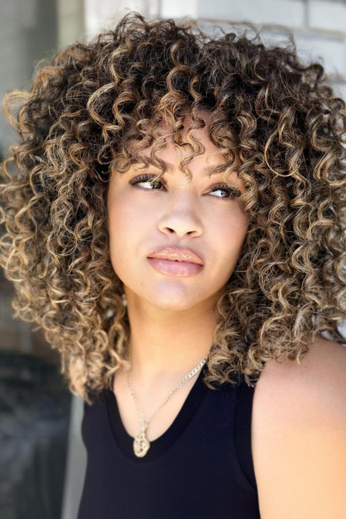 Long Curly Hair With Fringe
