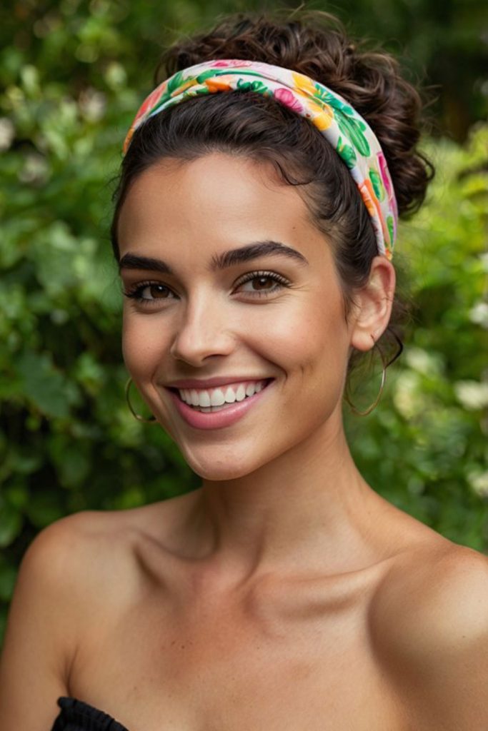 Long Curly Updo Hair With Accessories