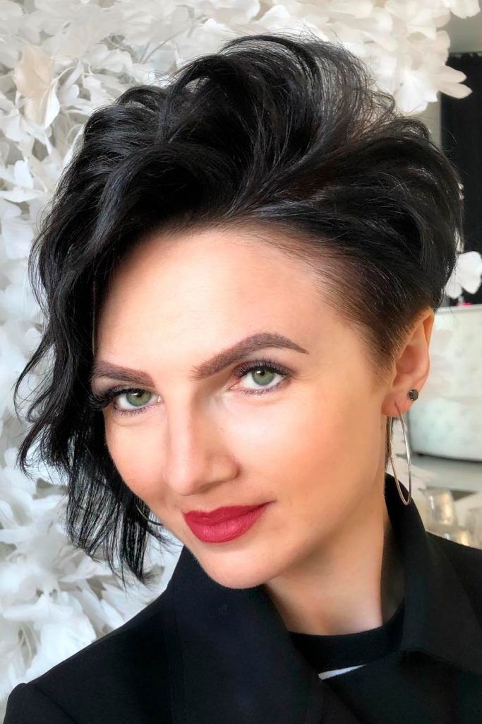 Slicked Back Long Asymmetrical Pixie