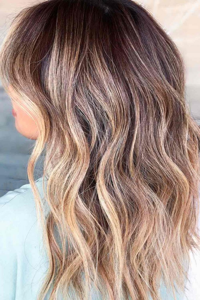 Dark To Light Brown Sombre With Blonde Accents