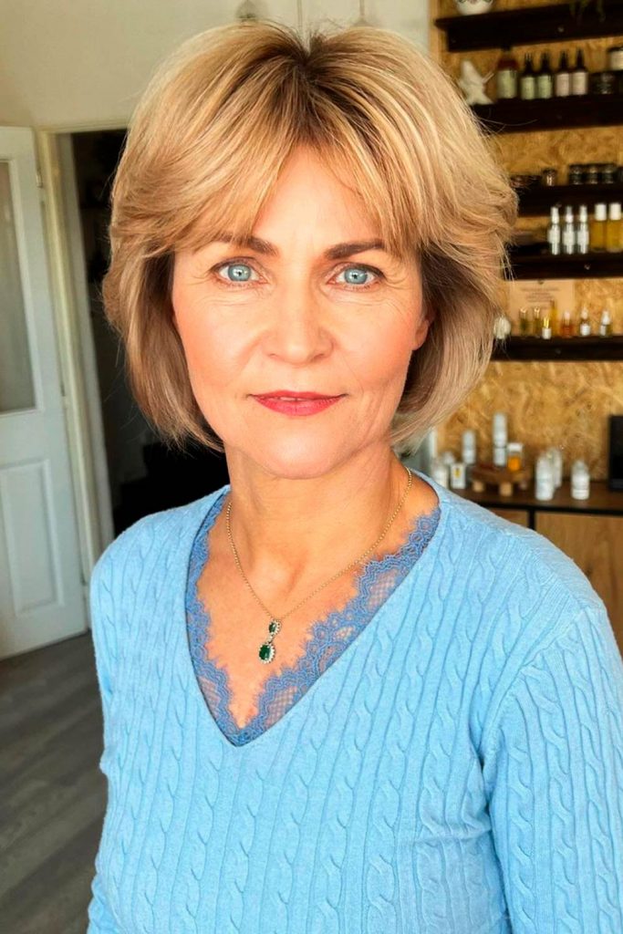 Bob With Center Parted Bangs