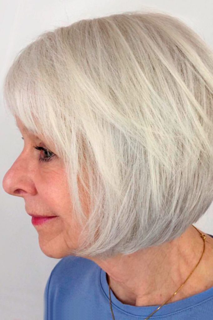 Layered Bob With Long Side Bang For Thick Hair