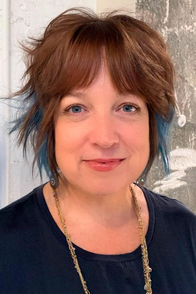 Trendy Wolf cut with Bottleneck Bangs