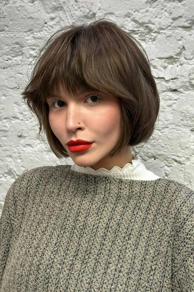 French Bob with Thick Bottleneck bangs