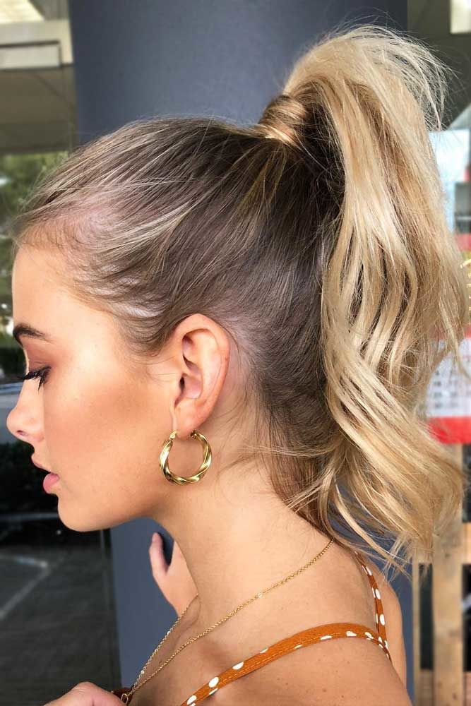 High Wavy Pony For Shoulder Length Hair #ponytails #updo