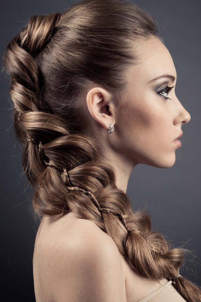 Fancy Mohawk Hairstyle For Long Hair
