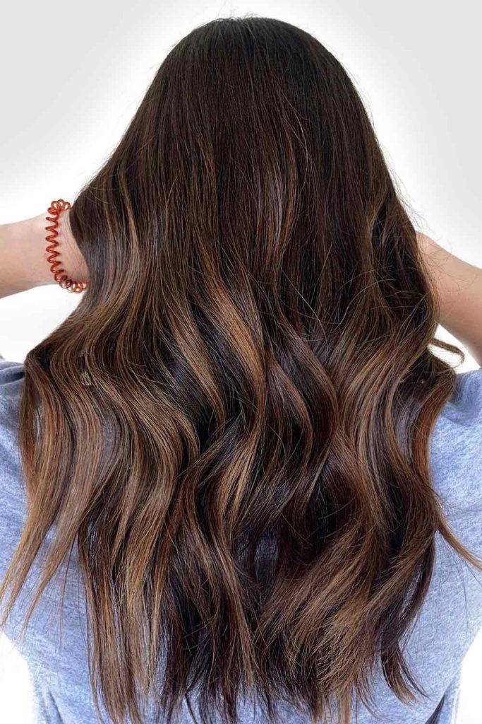 Chestnut Brown Hair With Highlights #brownhighlights #brownhair #highlights