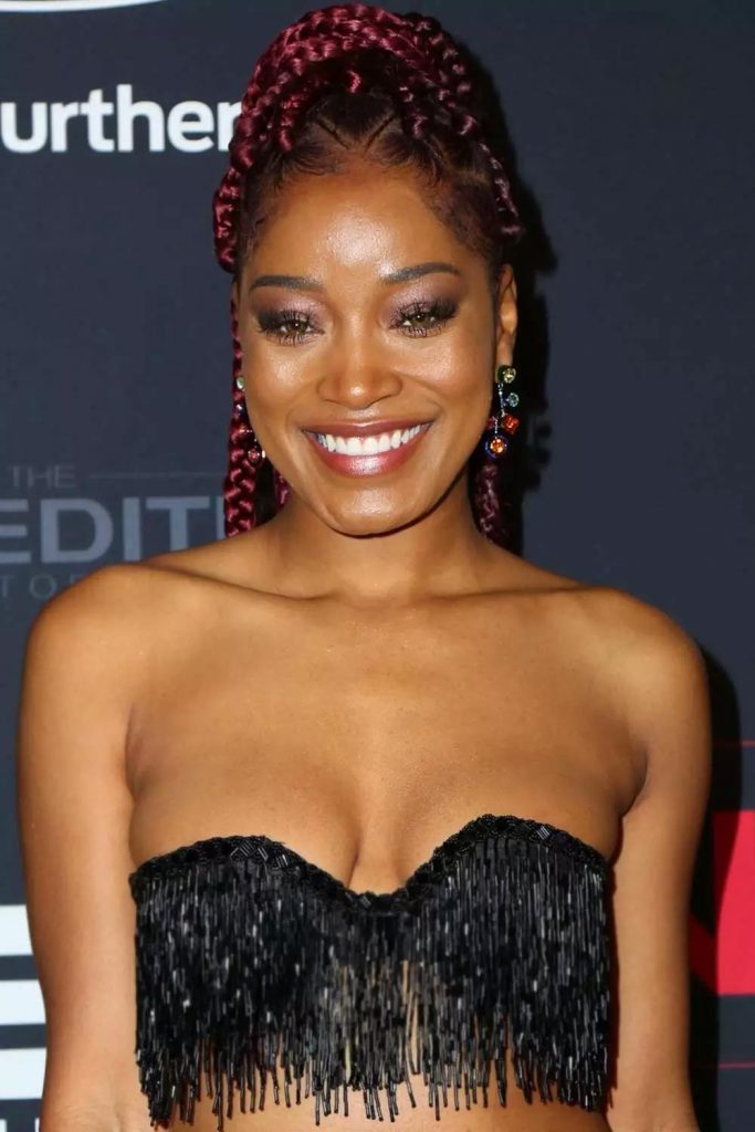 Keke Palmer's Dark Raspberry Braids #burgundyhaircolor #burgundyhair