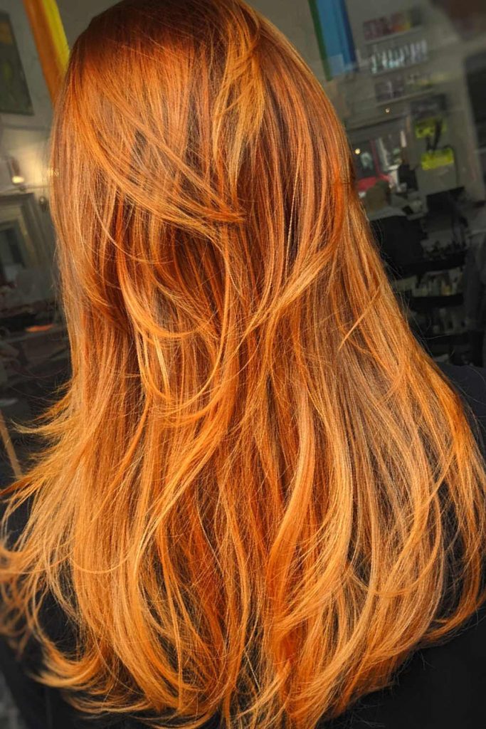 Ginger-Toned Butterfly Haircut 