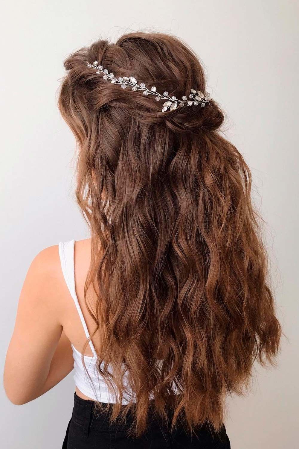 Half-Up Style For Wavy Hair