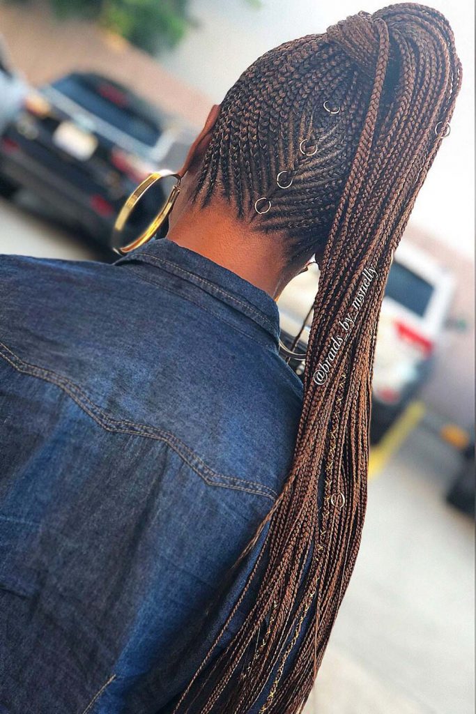 Fancy Long Braids With Accessories