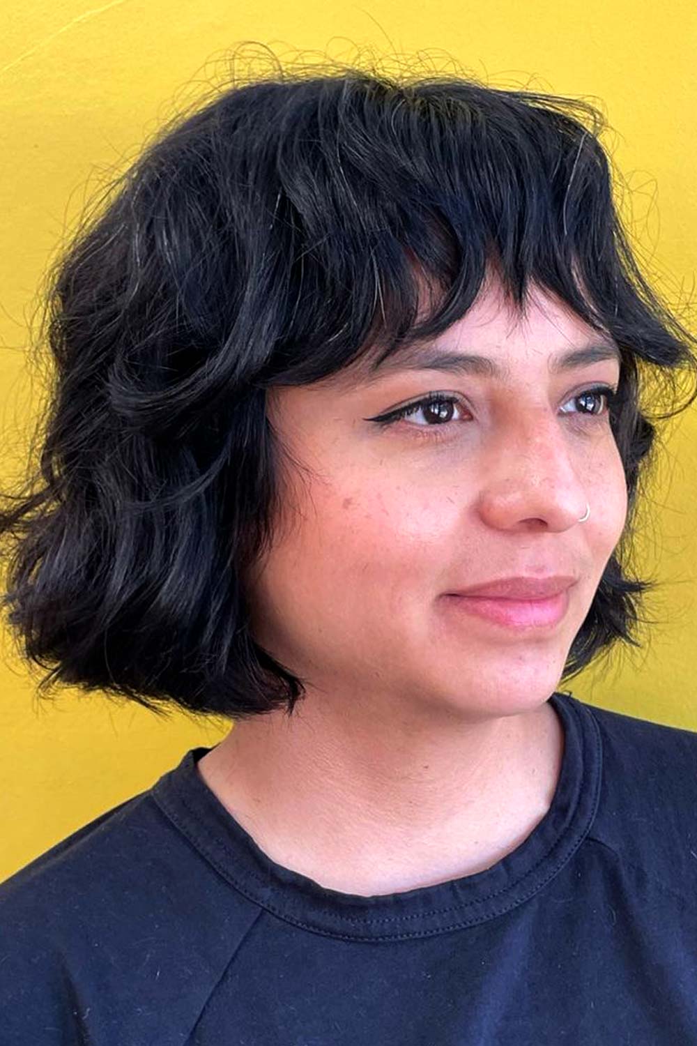 Short Wavy Hair with Bangs
