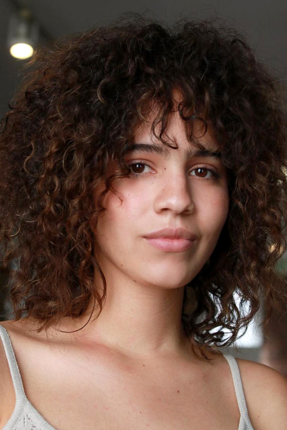 Medium Curls with Bangs