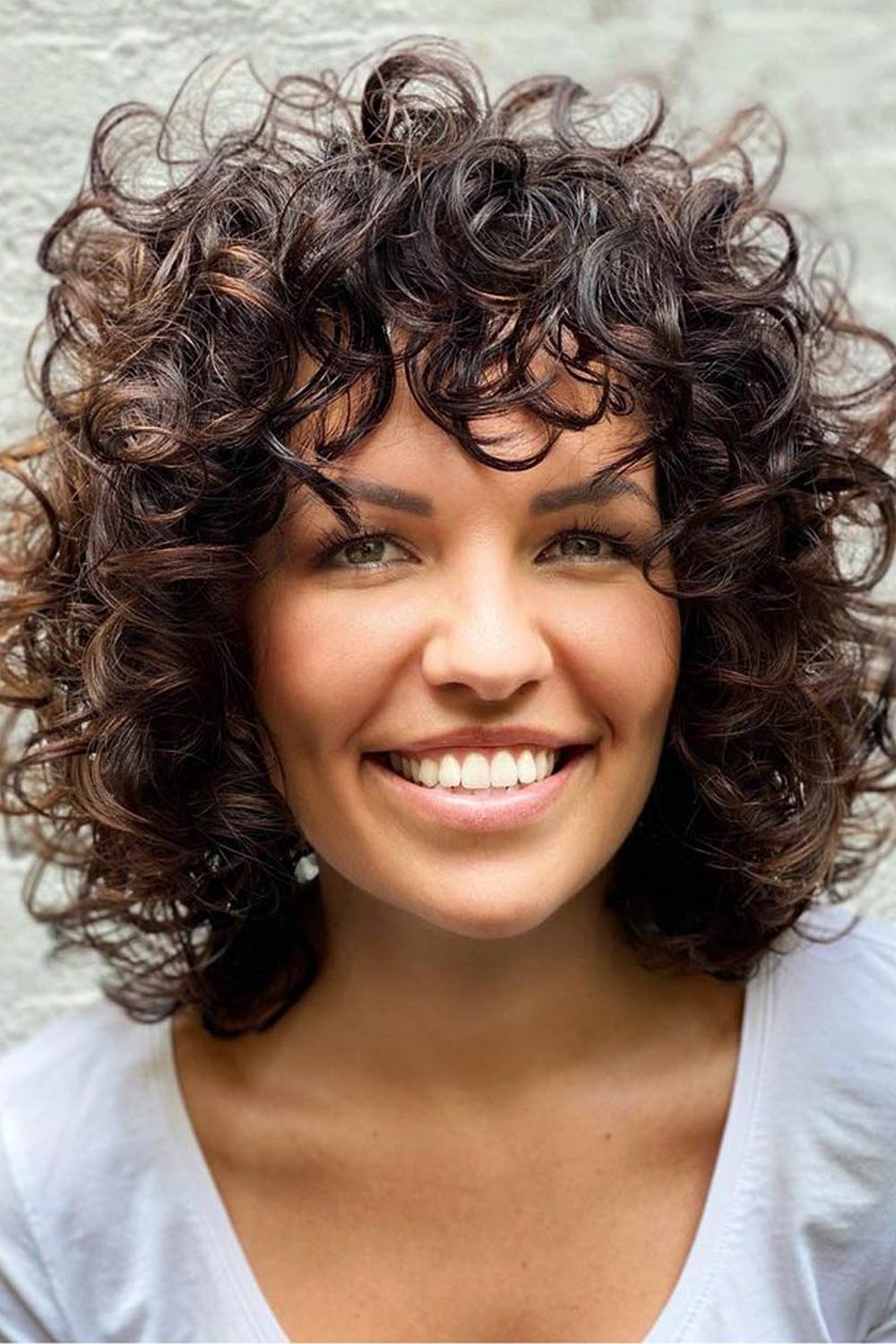 Shoulder Curls with Bangs