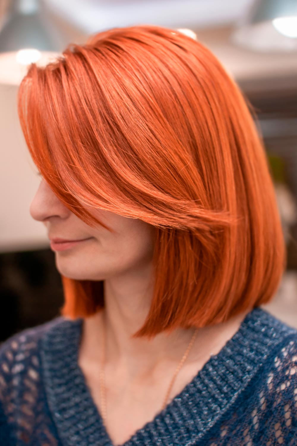 Straight Hair Bob with Face Framing Bangs