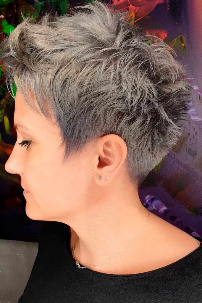 Cute Grayish Pixie Mess