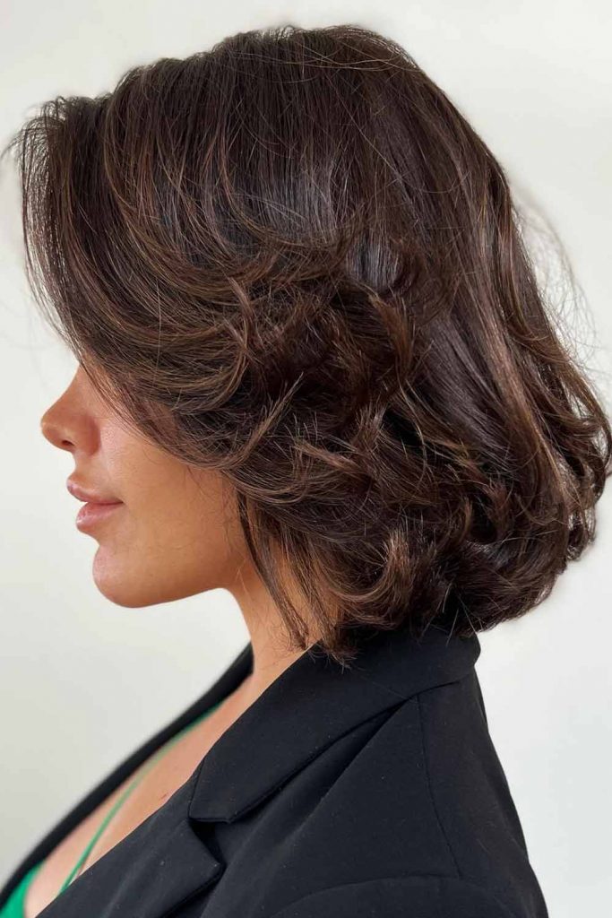 Chocolate Bob with Curled Ends