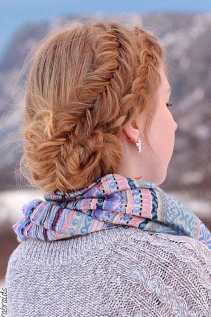 Charming Dutch Fishtail Bun Hairstyle