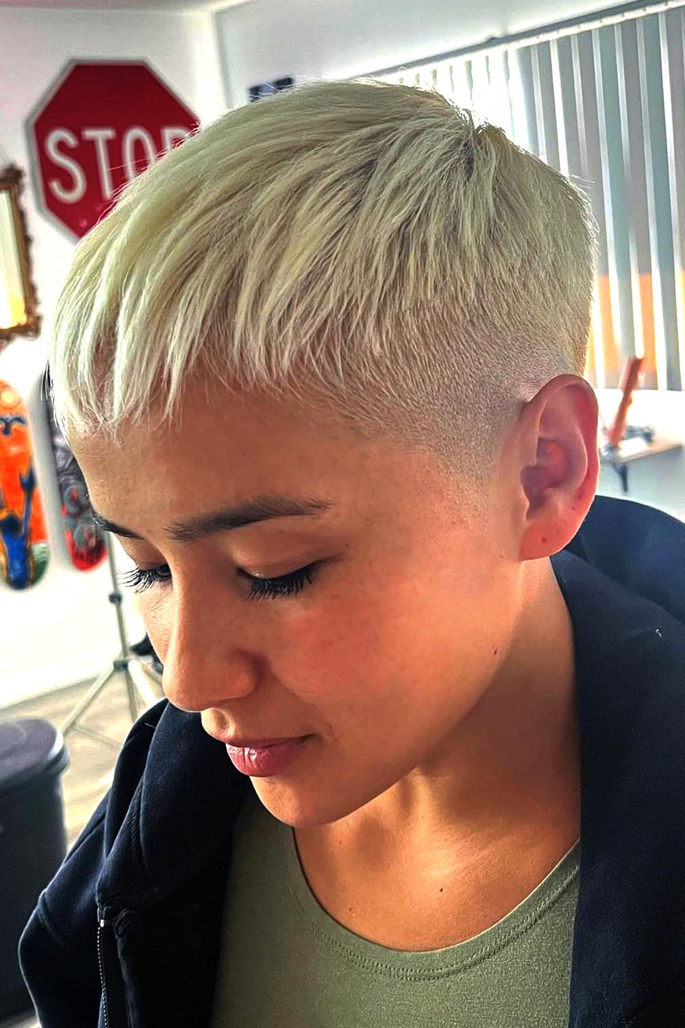 Long Blonde Buzzcut