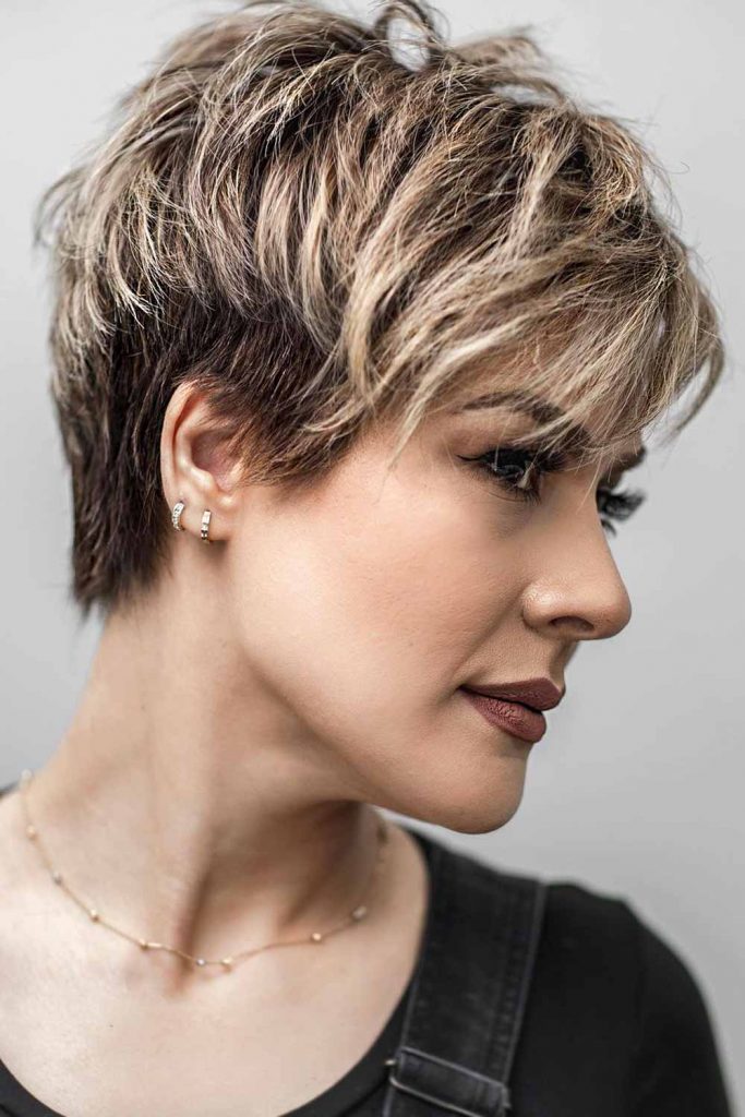 Side-Swept Pixie with Wispy Fringe #pixiecut #shorthaircut