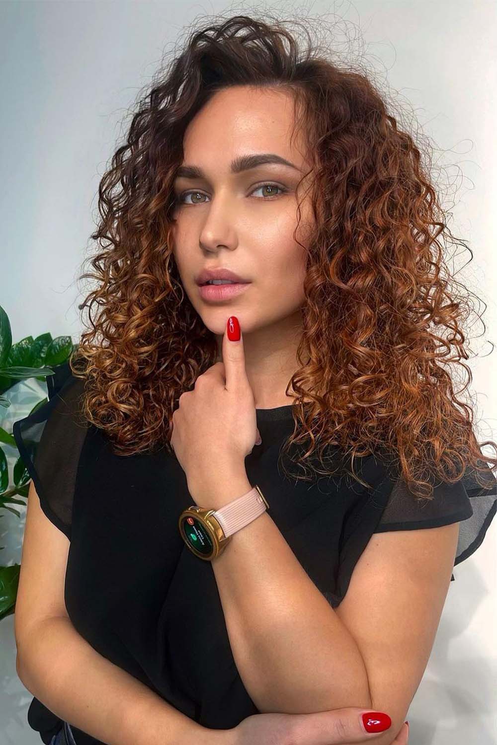 Curly Dark Ginger Hair