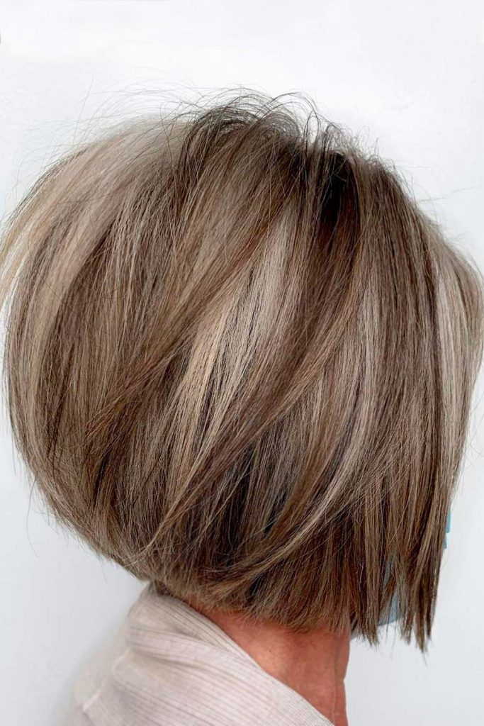 Layered Bob With Thick Bang