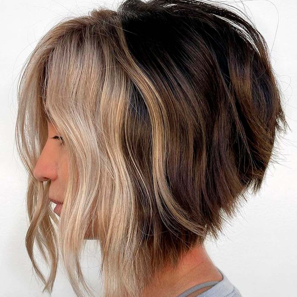 A-Line Bob With Highlights
