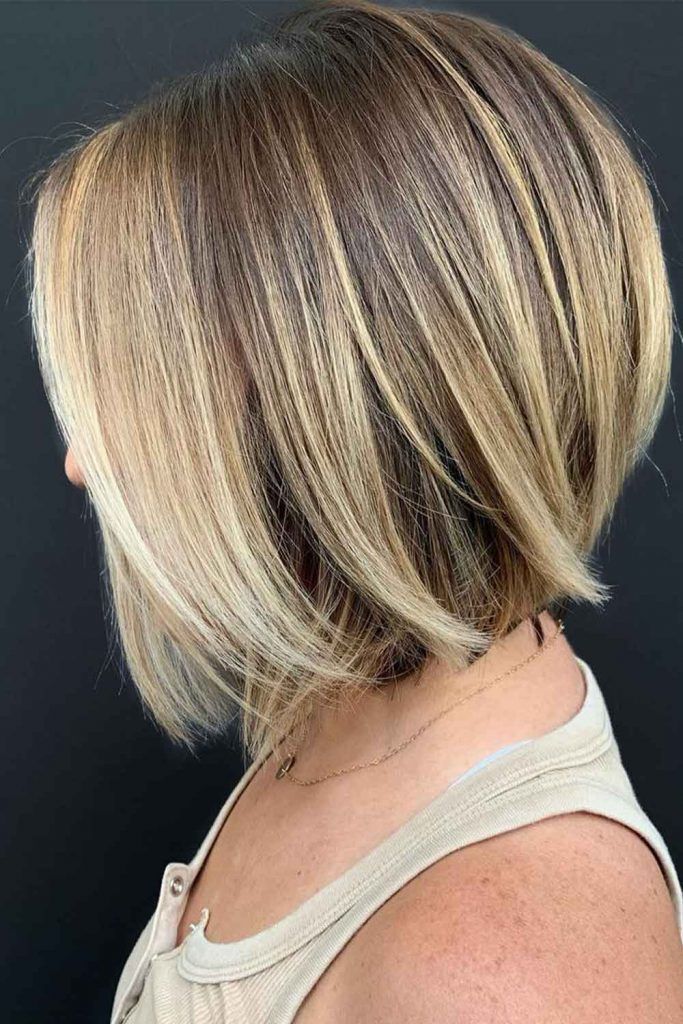 A-line Layered Brown Bob Haircut
