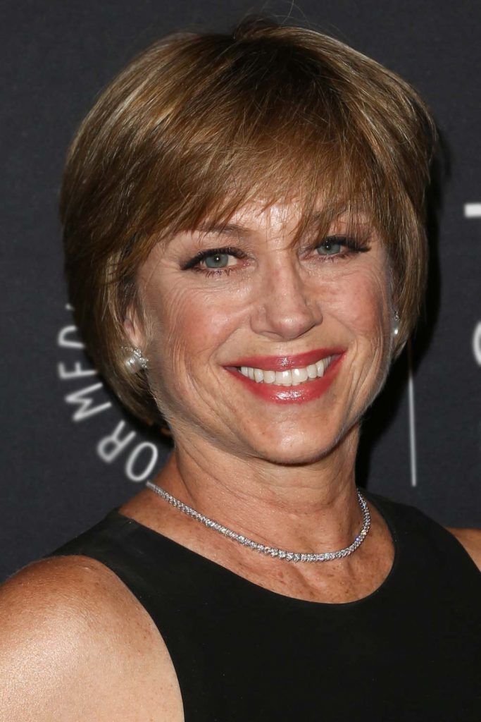 Dorothy Hamill: Chin Length Bob With Layered Bangs #hairstylesforwomenover50