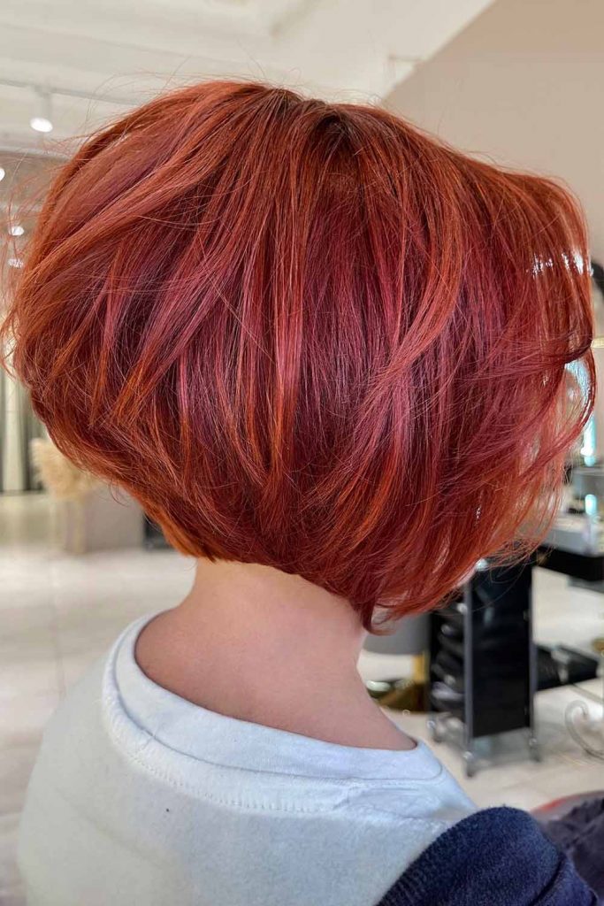 Messy Auburn Bob Haircut