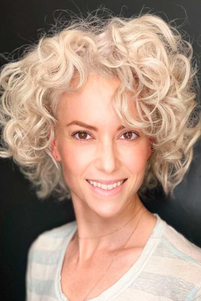 Curly Stacked Bob Haircut