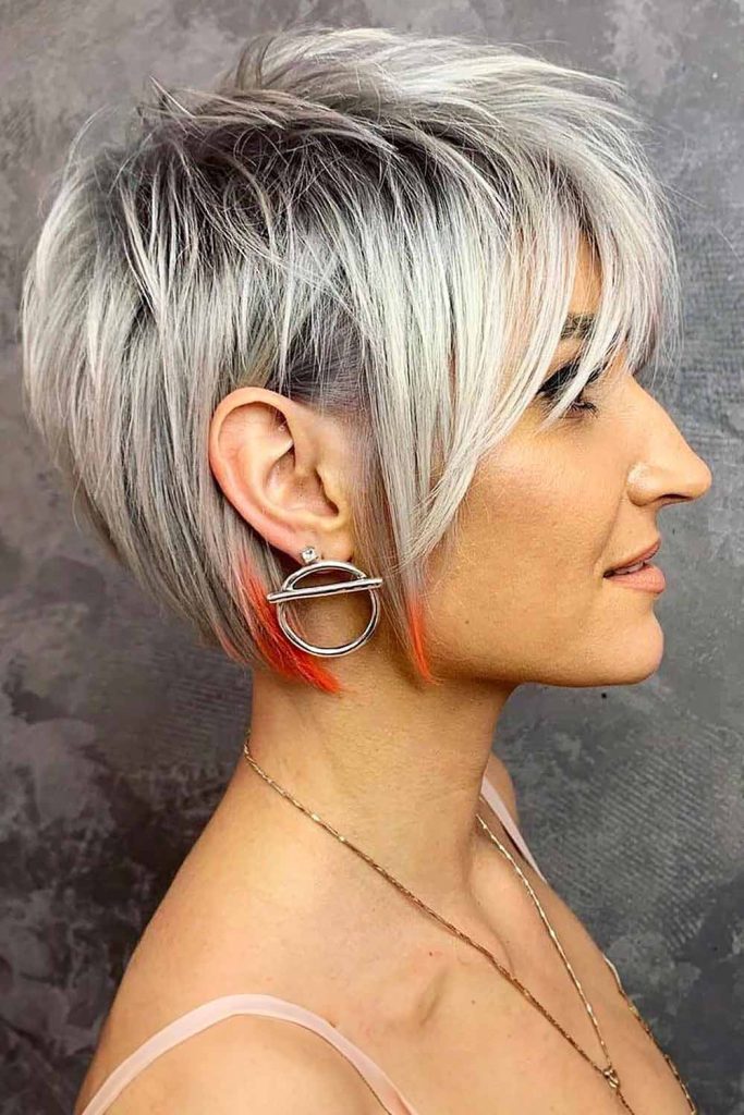 Stacked Bob with Bark Roots and Colored Ends #stackedbob #bobhaircut #bobhairstyles