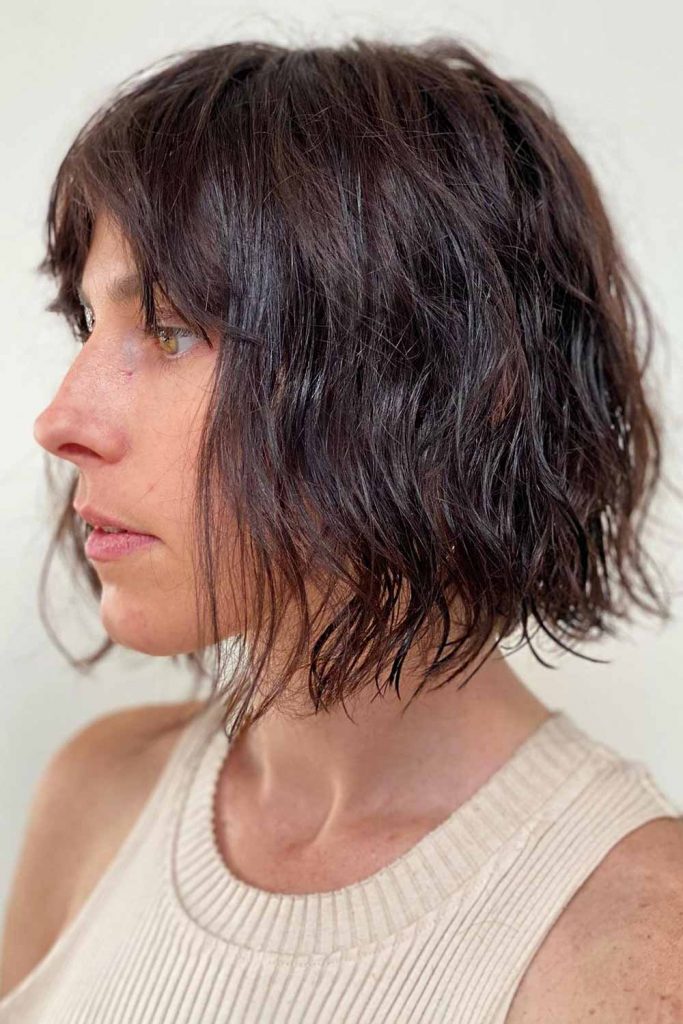 Feathered Bangs #stackedbob #bobhaircut #bobhairstyles