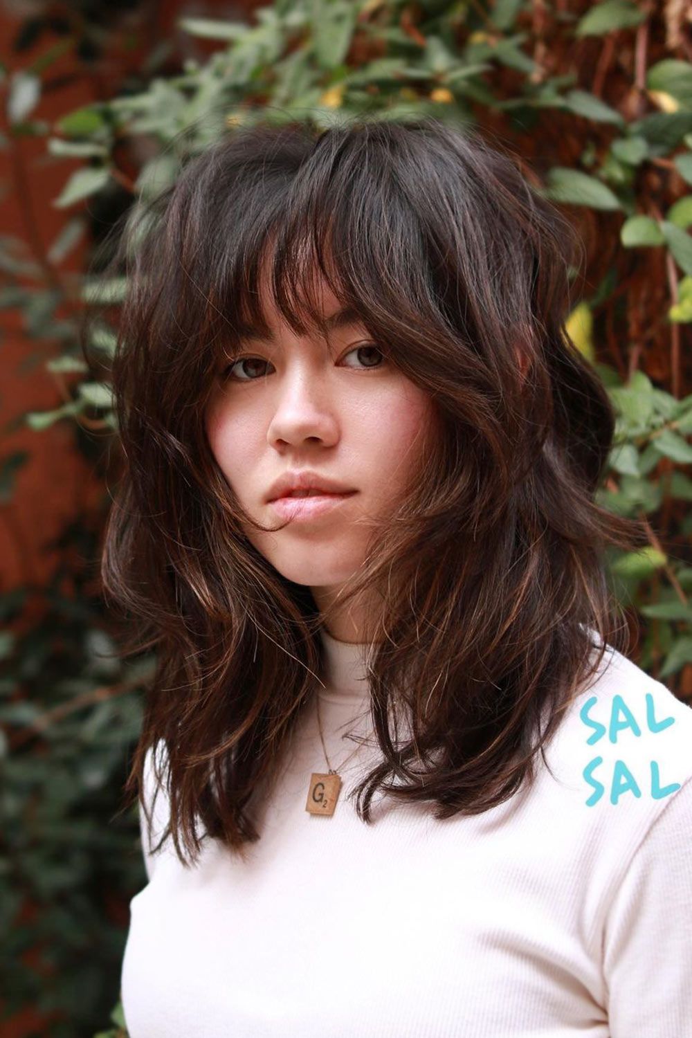 Medium Hair Wispy Bang Style