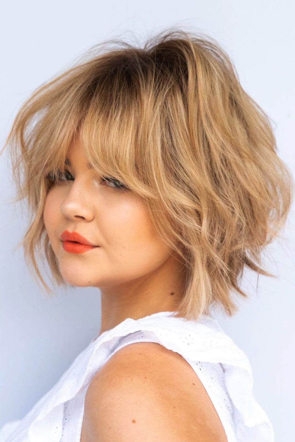 Short Hair Wispy Bang Style