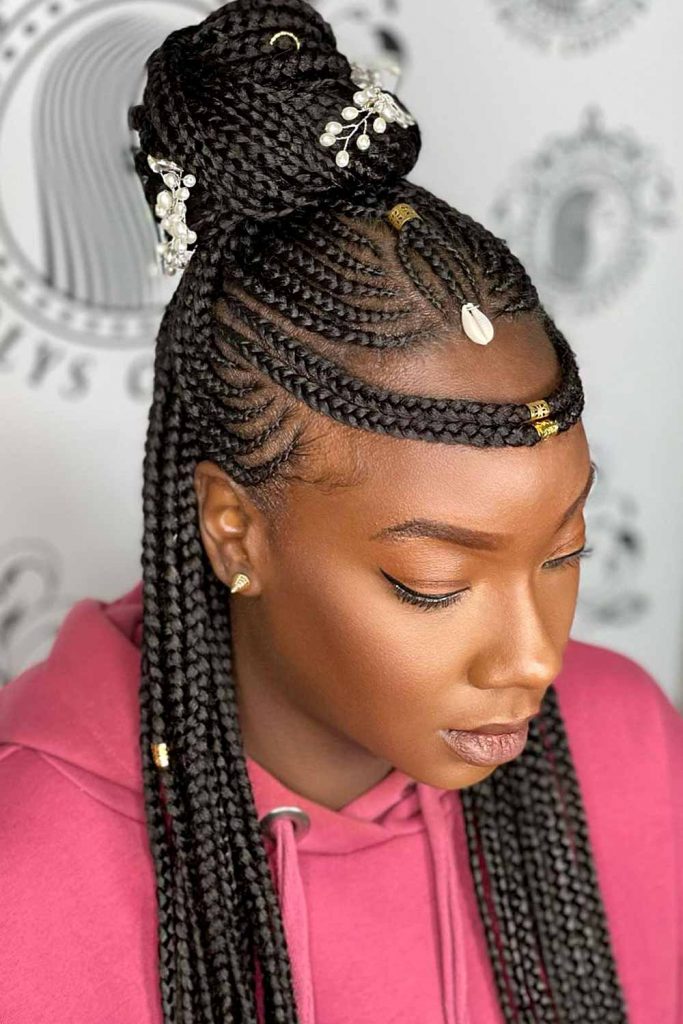 Chic Half-Up Half-Down Tribal Braids